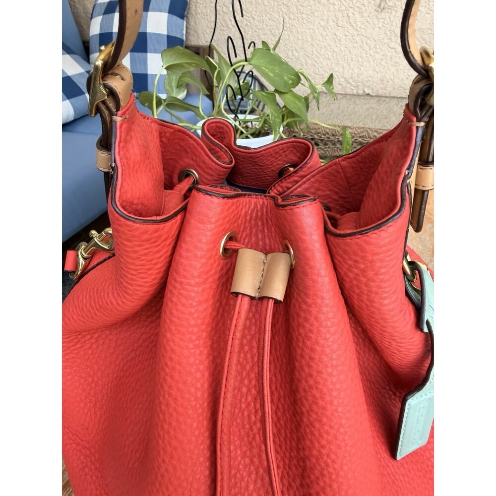 COACH Legacy Dream Soft Red Pebbled Leather Drawstring Bag 25306 Authentic - Picture 4 of 16